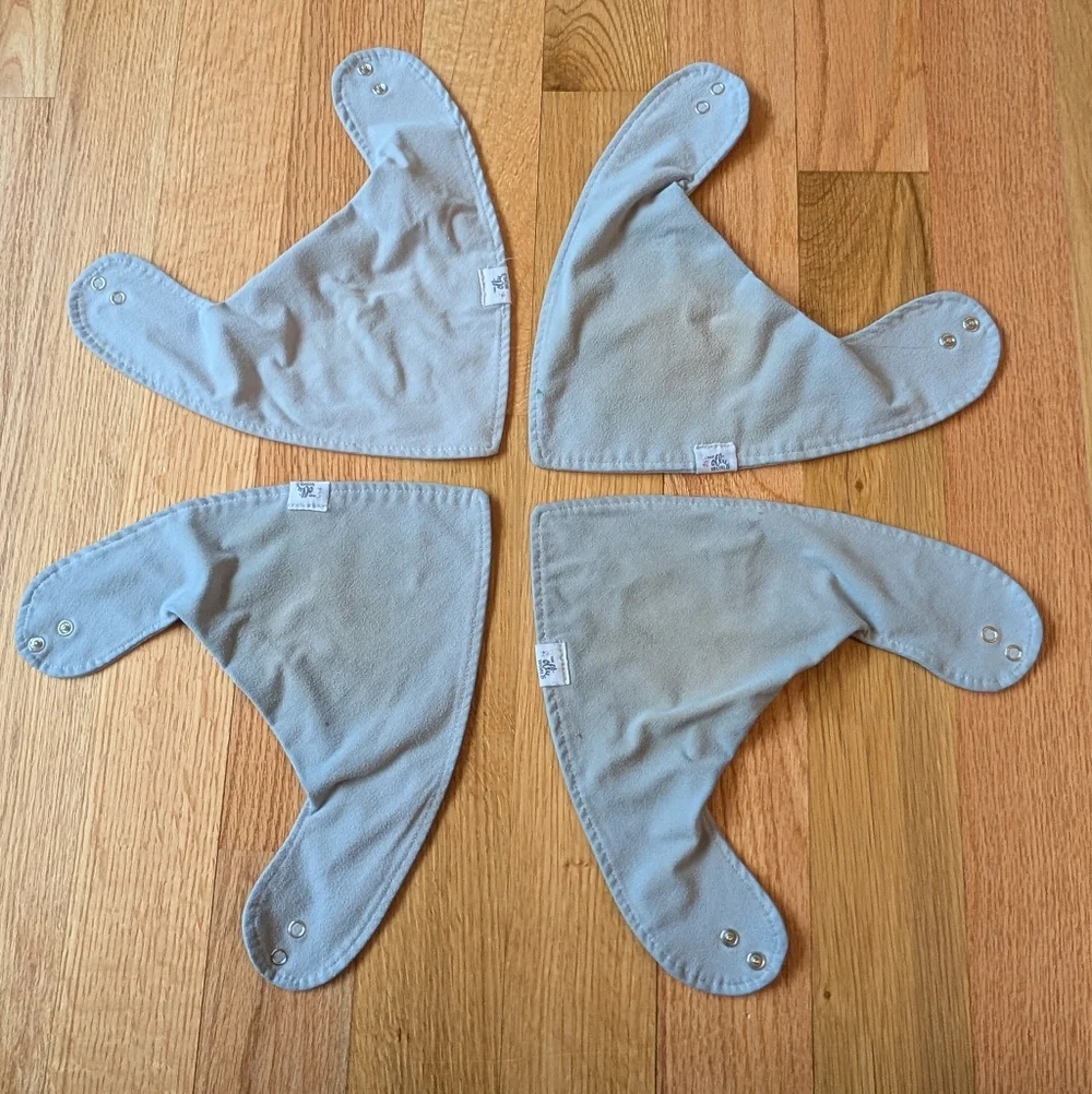 Ollie World Baby Bandana Bibs in Green and Light Gray - Lot Of 7